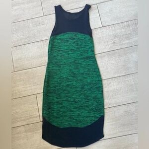 John & Jenn fitted dress Green and Navy Blue